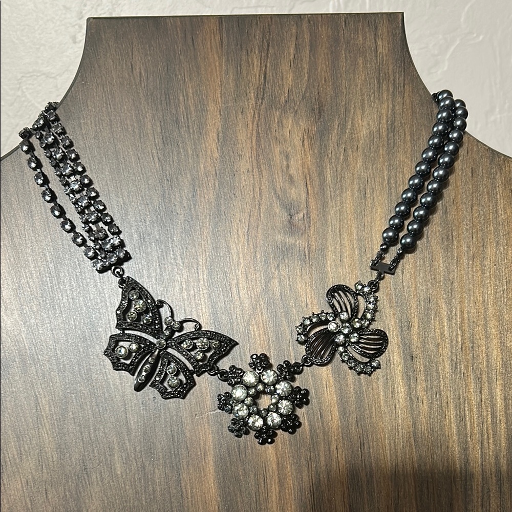 Cookie Lee Elegant Silver Butterfly Necklace